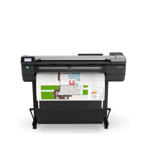HP® DesignJet® T830 Printer with touchscreen and color blueprint output, designed for mobile, scanning, and technical document workflows.